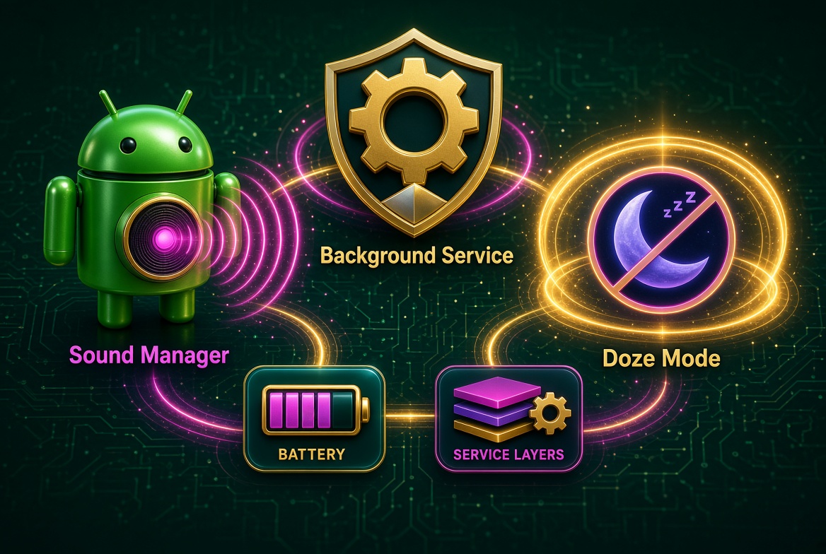Architecting a background-service-based sound manager that survives Android's Doze mode