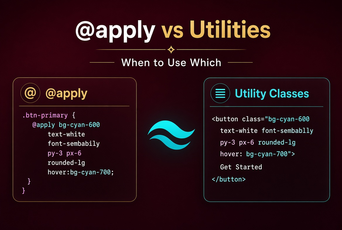 Tailwind's @apply vs Utility Classes: When to Use Which