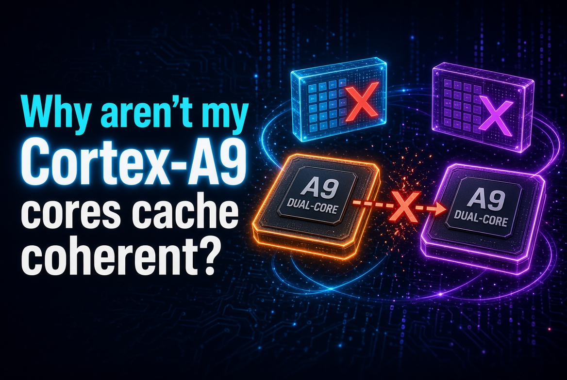 Why aren't my two Cortex-A9 cores cache coherent?